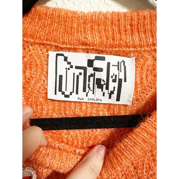 Rua Carlota Womens Spiral Tee Patchwork Ruffle Trim Handmade Short Sleeve Size M - Picture 3 of 3